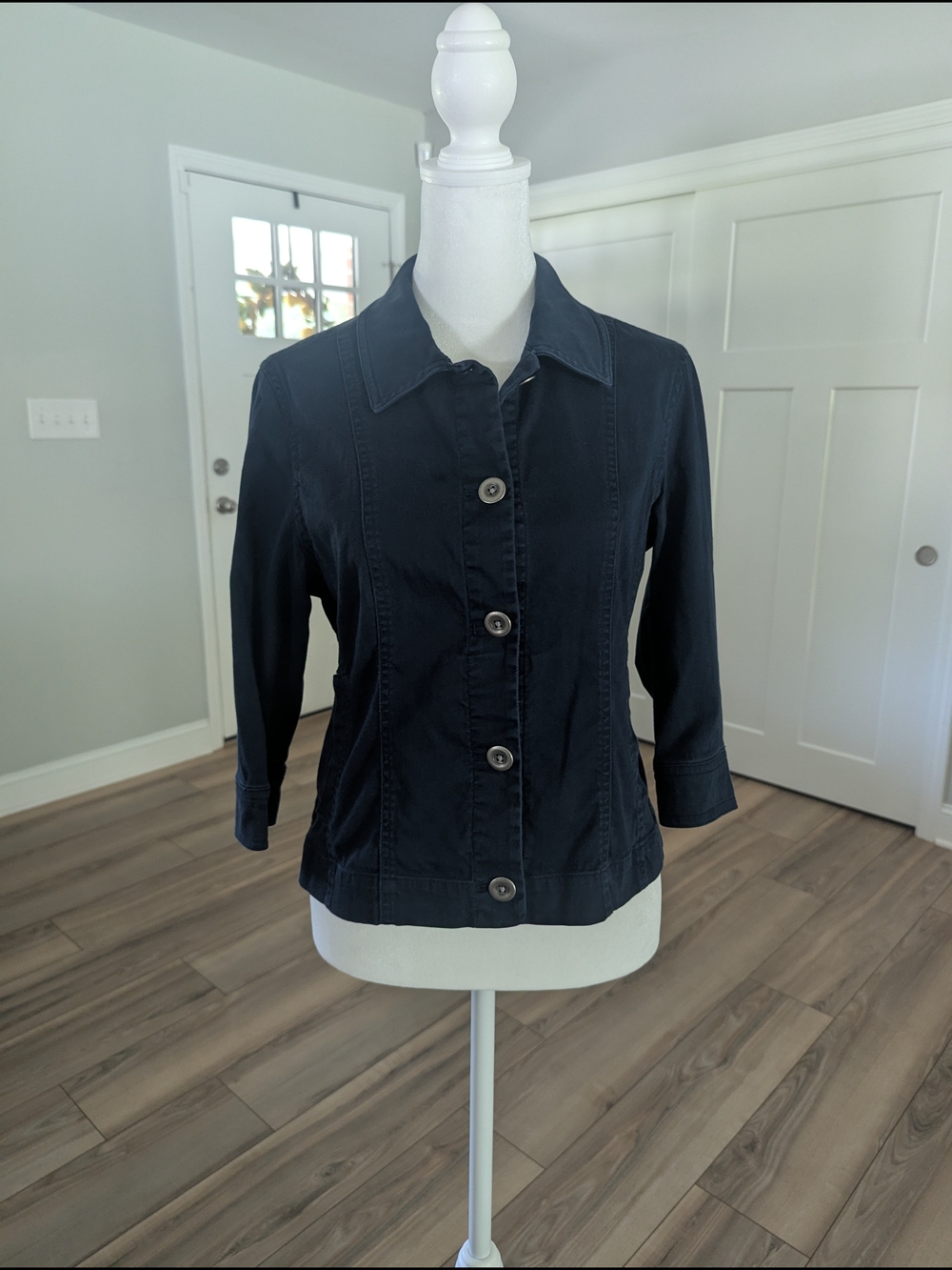 Christopher & Banks Dark Navy Button Jacket
